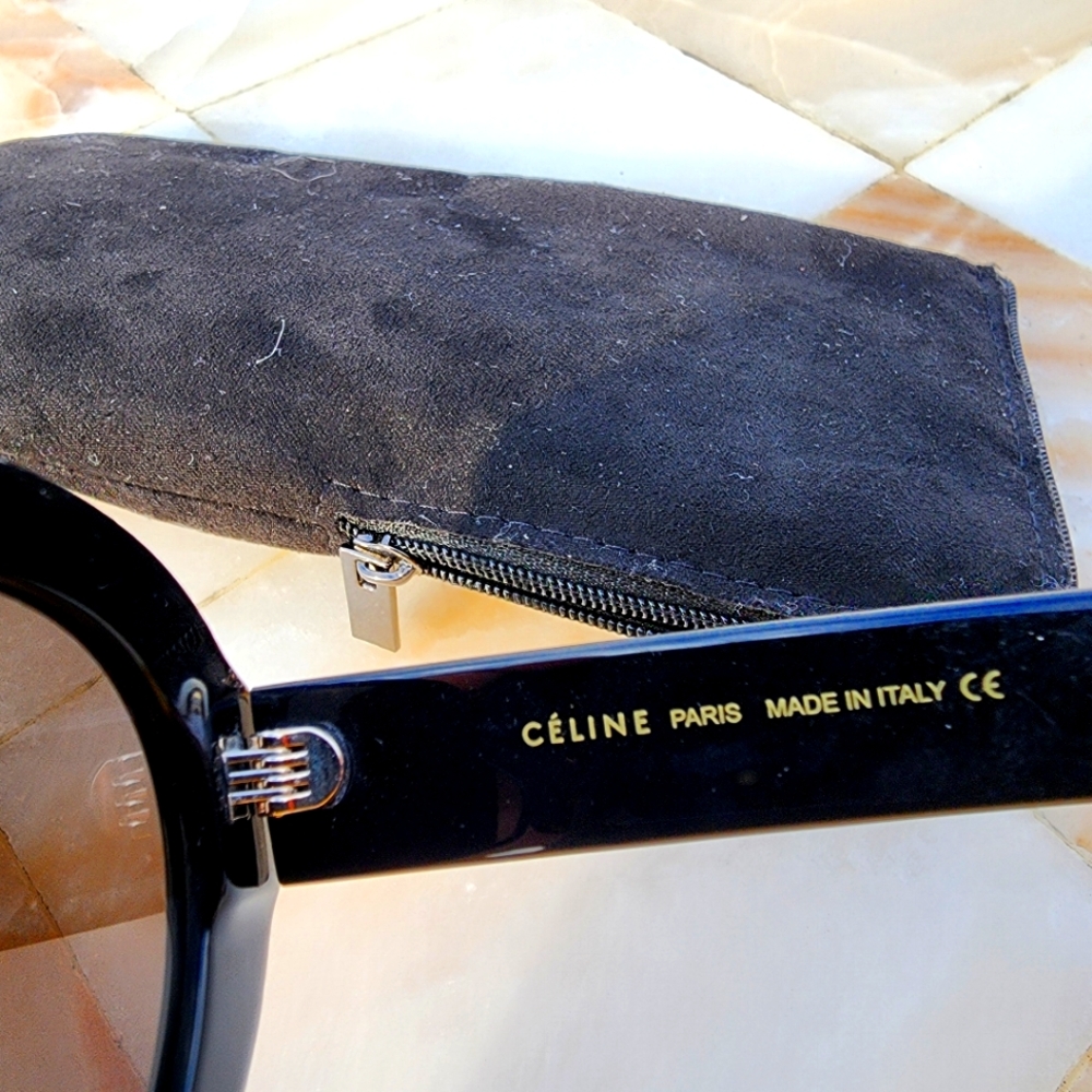 Celine Oval Sunglasses Triomphe Black - Picture 7 of 8